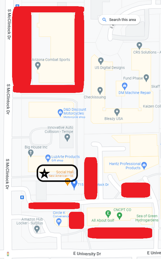 Parking Map for Social Hall 