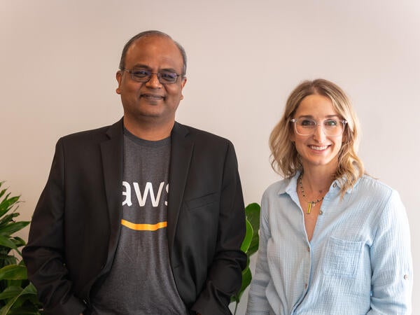 Arun Arunachalam, Senior Solutions Architect, and Colleen Schwab, Digital Innovation Lead, AWS, at the AICIC.