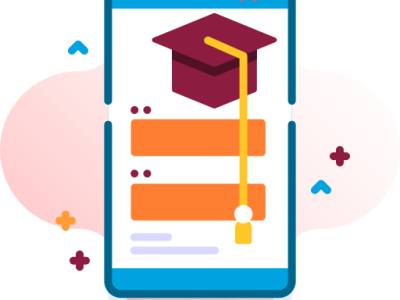 An image depicting the pocket app, featuring a graduation cap to denote its use as a digital wallet for learners in specific. 