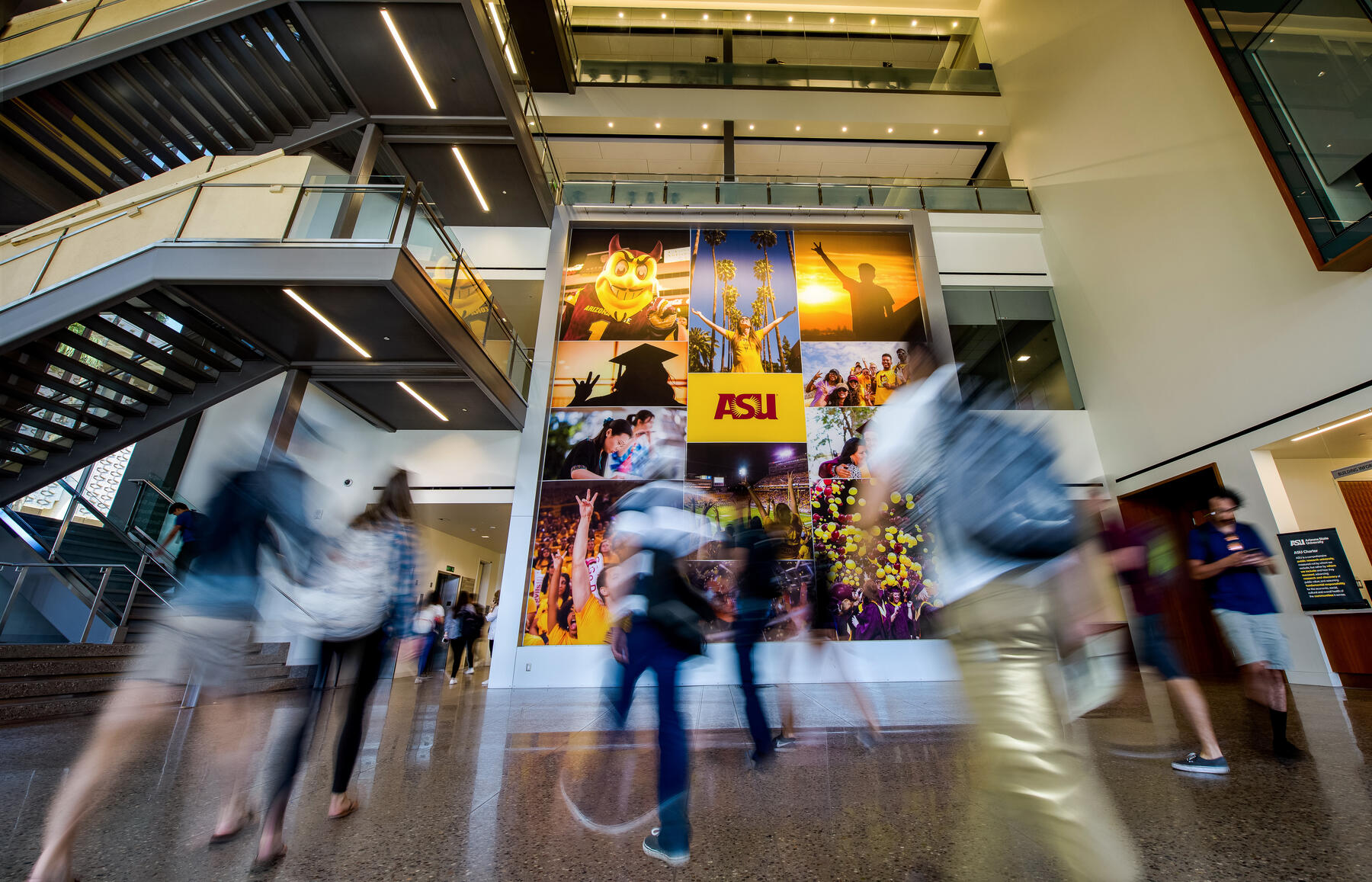 Students walk through the Student Pavilion