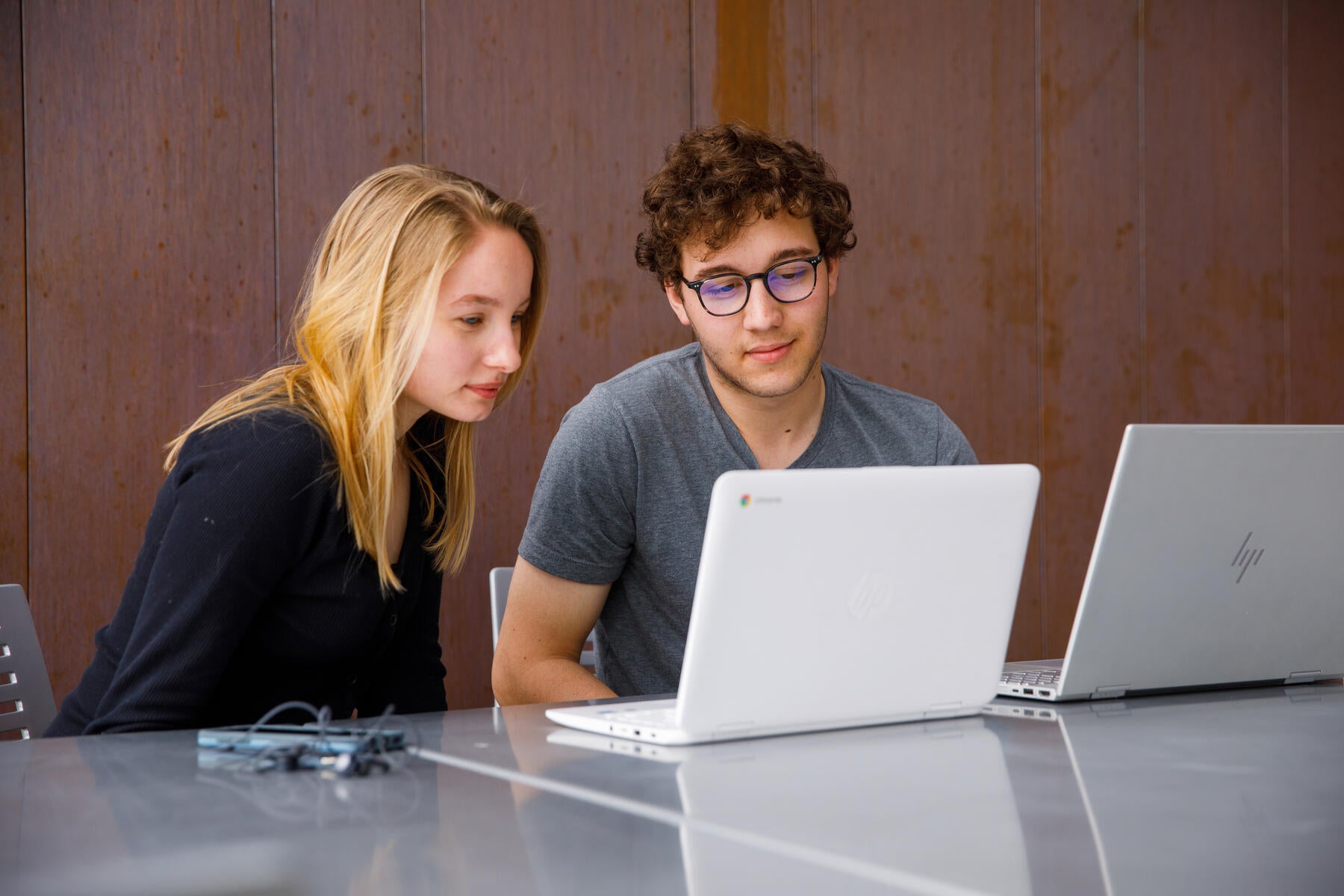 Students on computers