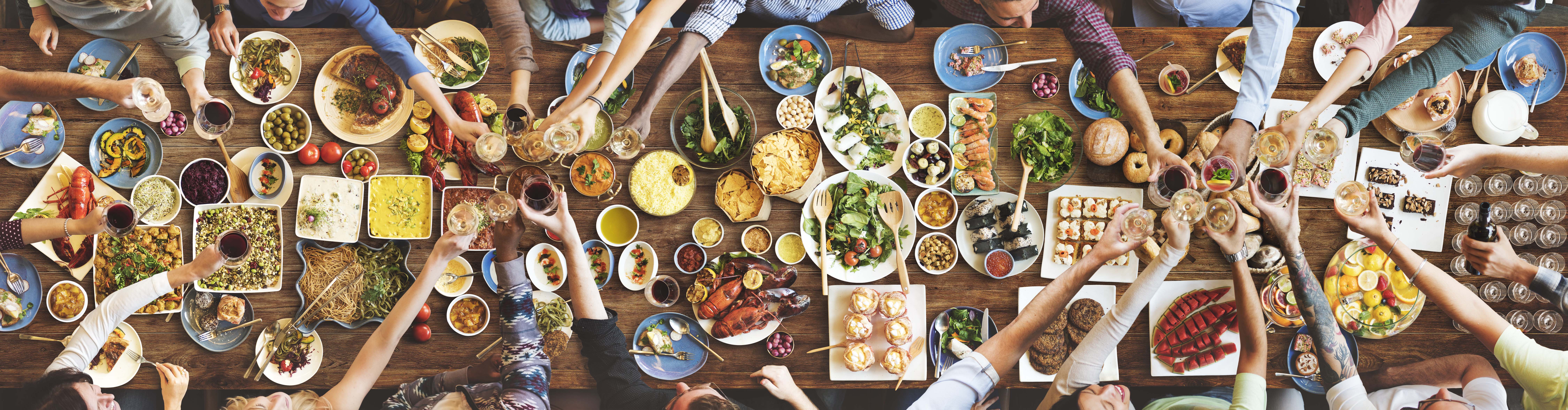 People gathering to eat