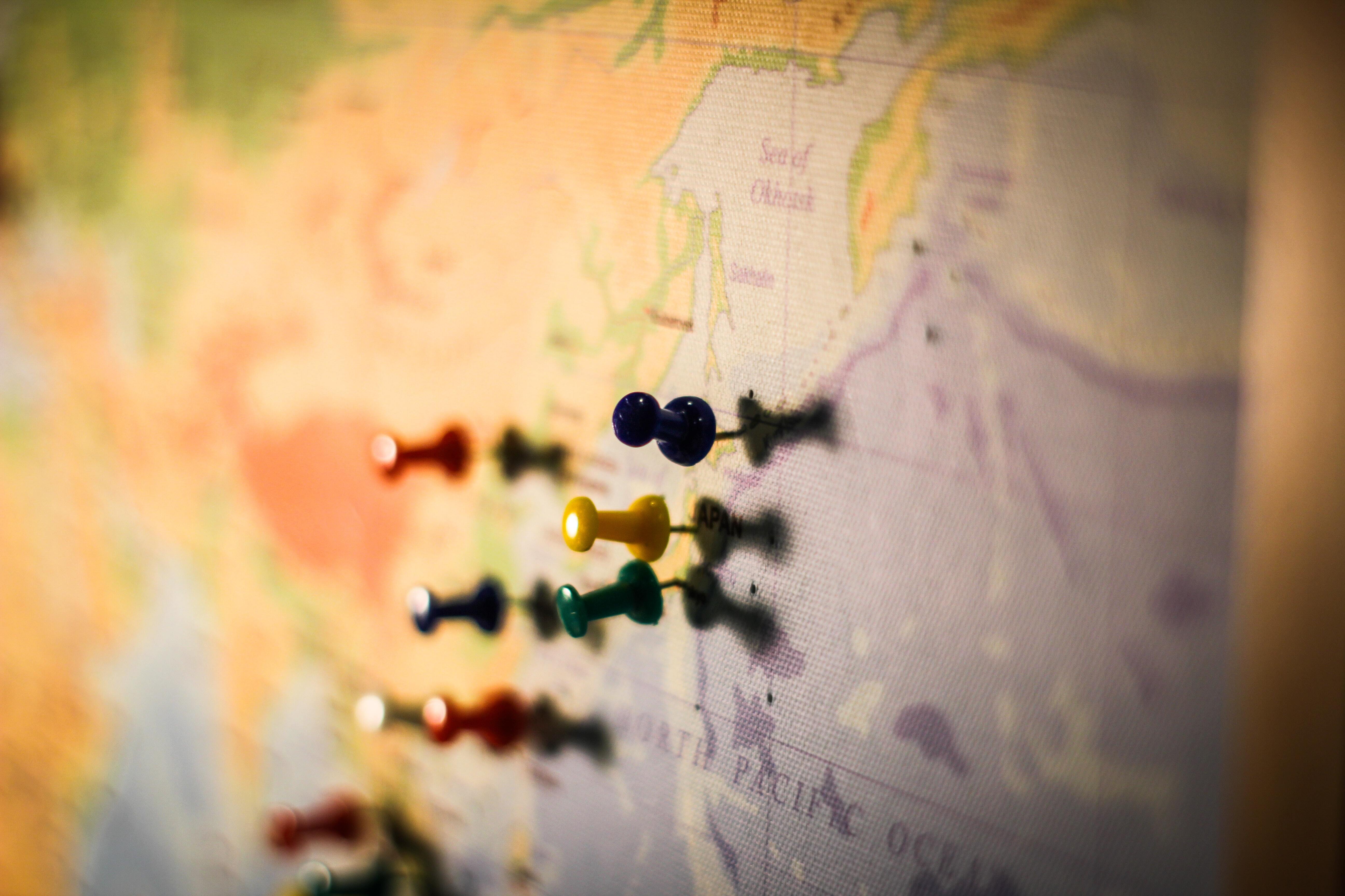 Map with  pins