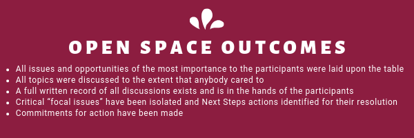 All issues and opportunities of most importance to the participants were laid upon the table. • All topics were discussed to the extent that anybody cared to. • A full written record of all discussions exists and is in the hands of all participants. • Cri
