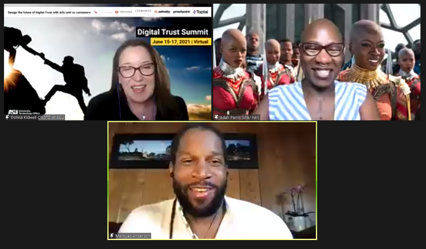 Donna Kidwell, Adah Parris and Marques Anderson Donna Kidwell, Adah Parris and Marques Anderson