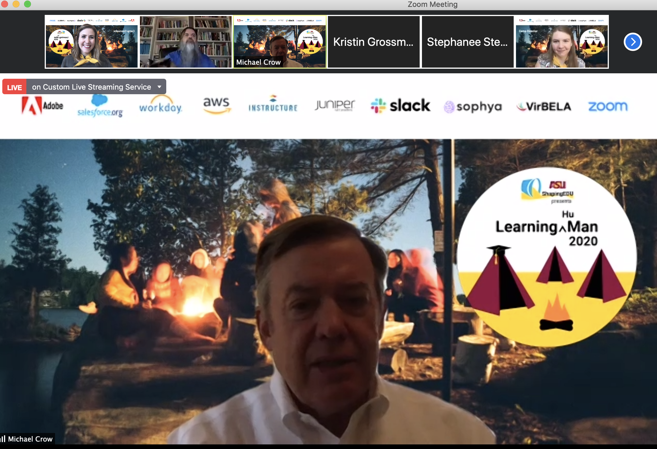 ASU President Michael Crow Speaking at Learning(Hu)Man ASU President Michael Crow Speaking at Learning(Hu)Man via Zoom