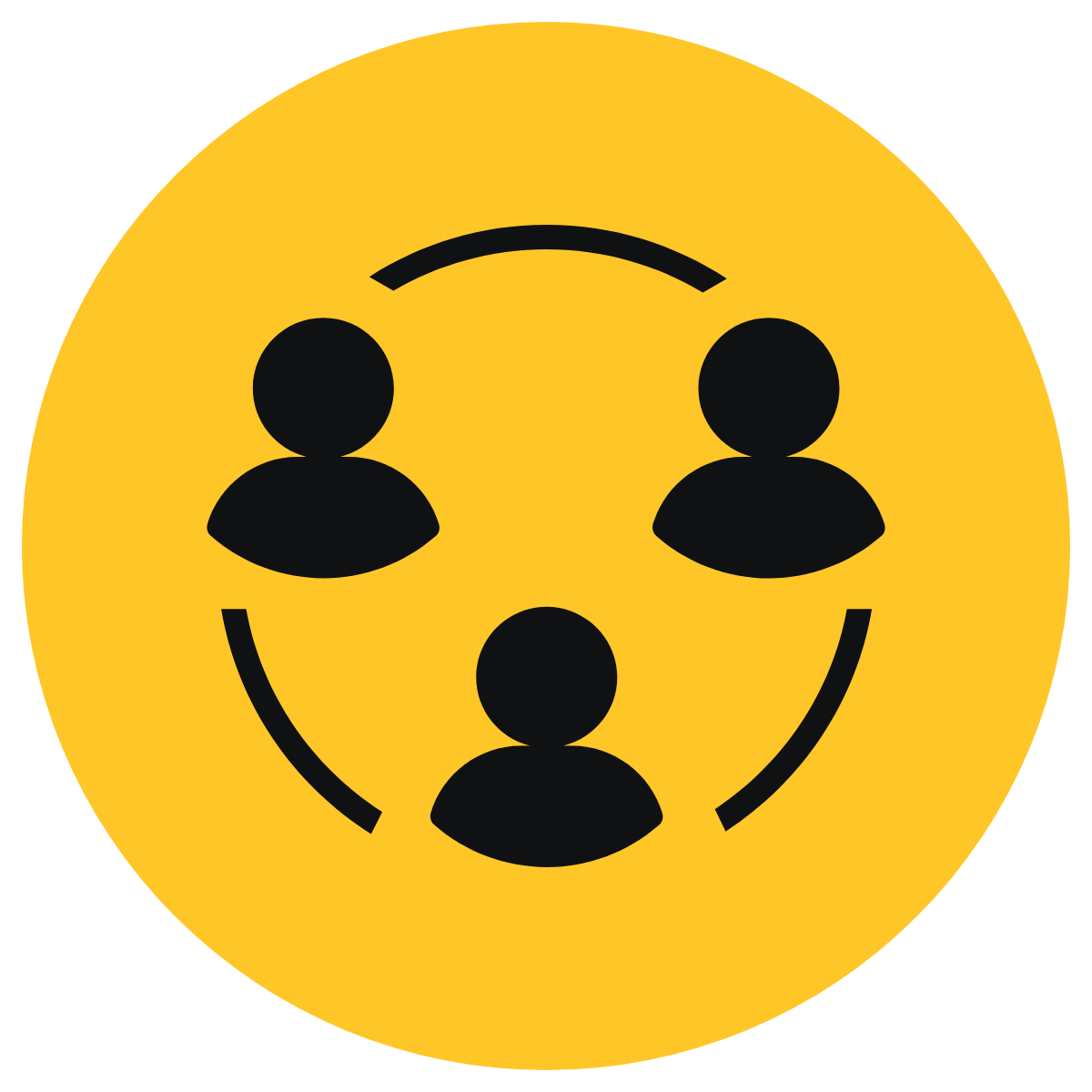 people connected in a circle