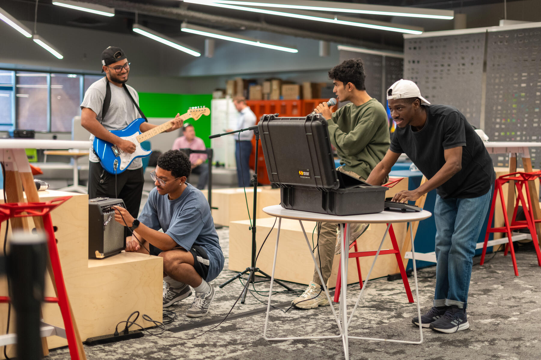 Next Lab team works on Battle of the Bands livestream
